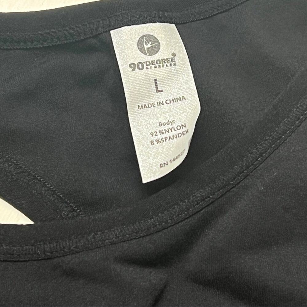 90 Degree By Reflex Athletic Sporty Black Padded Activewear Sports Bra Sz Top L - Picture 6 of 8